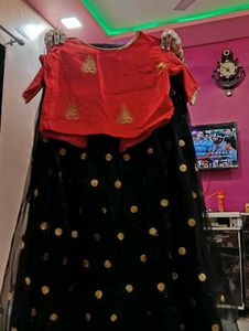 Red &amp; Black Lehenga Choli