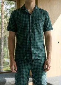 Shein Cuban Collar Checked Shirt &amp; Shorts Lounge
