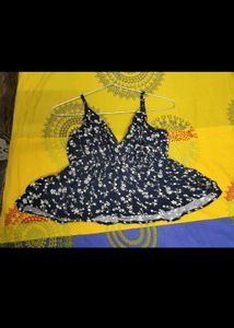 Navy Floral Print Cami Top