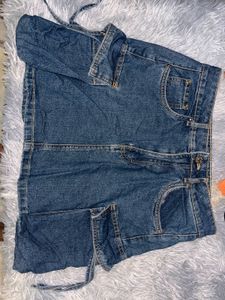 Blue Denim Cargo Skirt
