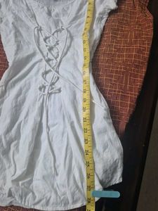 White Lace-Up Dress