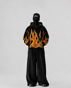 Flame Print Hoodie