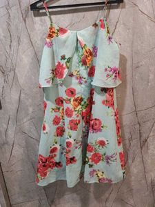 Chic Floral Print Mini Dress (size-L)