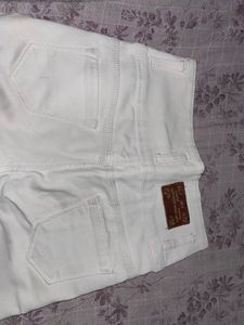 Cream High-Waist Straight Leg Jeans