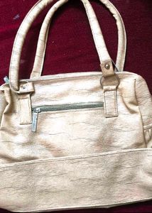 Stylish Beige Textured Handbag
