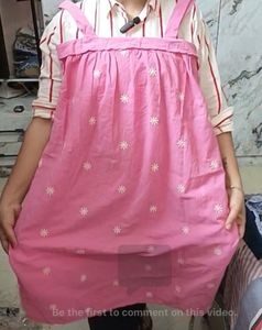 Pink Kurta with White Daisy Embroidery