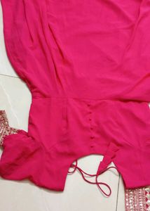 Elegant Pink Kurta with Embroidery