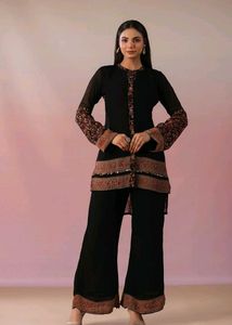 pratap Black full sleeves designer Kurta kurti Set