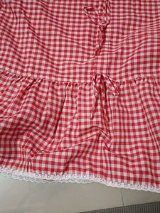 Red Gingham Peplum Top