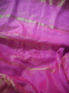 Vibrant Pink Brocade Saree.