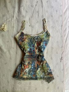 sheer vintage floral cami top