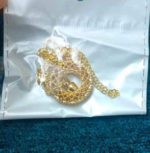 Elegant Gold plated Chain with Round Pendant