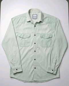Men's Casual Double pocket Light Green Shirt