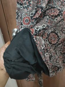 Vintage Abstract Print Button-Up Dress