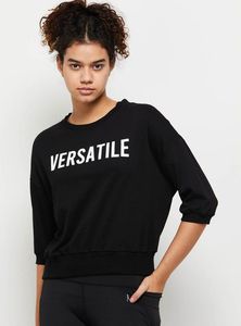 Black "VERSATILE" Graphic Top