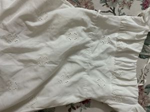 ZARA White Puff Sleeve Mini Dress