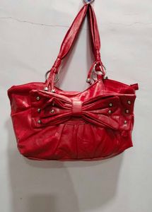 Chic Red Bow Shoulder Bag