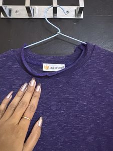 Purple Heathered Knit Top