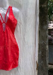 I. Red Cut-Out Mini Dress