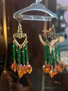 Dangling Heart Drop Earrings