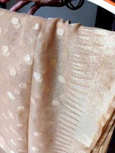 Elegant Golden dupatta  Polka Dots