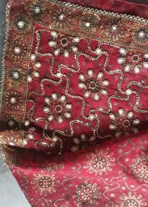 stunning pearl work saree