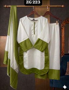 Elegant Cream &amp; Pink Kurta Set with Dupatta