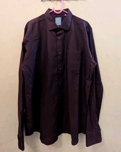 Burgundy Long Sleeve Button Down Shirt