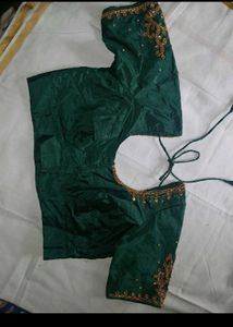 Designer Emerald Green Silk Blouse