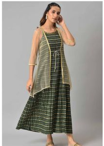 Elegant Striped &amp; Checked Dress