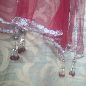 Elegant Red Net Dupatta Scarf