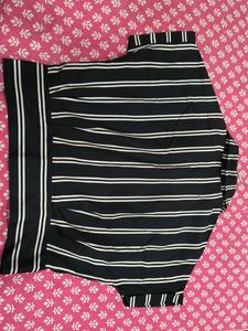 Striped High Neck Top