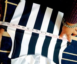 🇳🇿💫🎀Chic Black &amp; White Striped Fit &amp; Flare