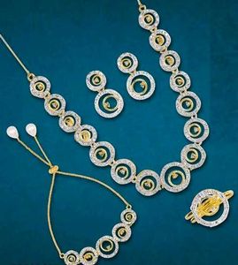 Elegant Gold &amp; Silver Plated Necklace Set