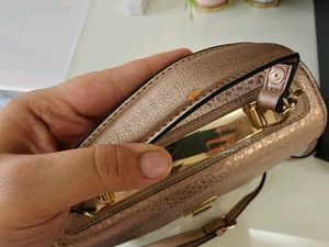 Dune London Metallic Nude Bag