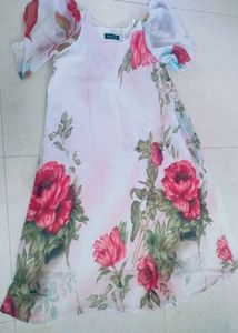 Floral Print Sheer Gown