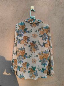 Floral Print Button-Up Blouse