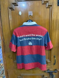 WESTSIDE NUON Men's Striped Rugby Polo Shirt