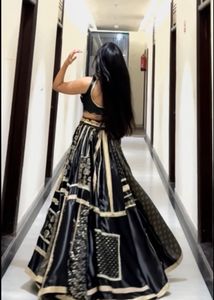 Elegant Black &amp; Gold Lehenga Choli