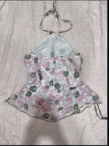 Vintage early 2000s Floral Halter Neck Top