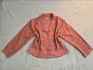 Elegant Peach Collared Blouse