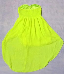 💚✨NEON GREEN EMBELLISHED TUBE DRESS FOR WOMEN