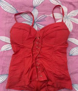 Red Corset Style Top
