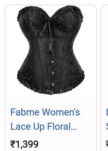 Black Brocade Corset Top