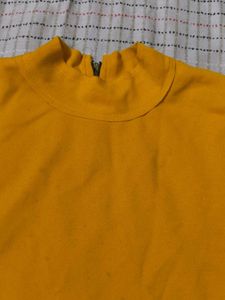 Yellow Cropped Bell Sleeve Top