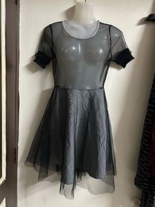 Sheer Overlay Dress