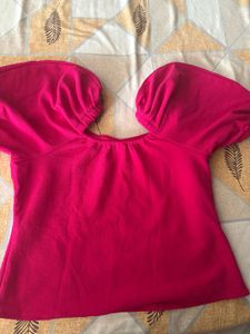 Vibrant Pink Puff Sleeve Top