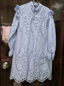 Blue Eyelet Dress