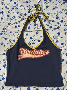 Vintage "Sculptor" Halter Neck Crop Top