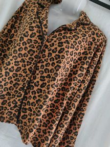 Leopard Print Button-Up Shirt